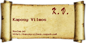Kaposy Vilmos névjegykártya