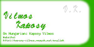 vilmos kaposy business card